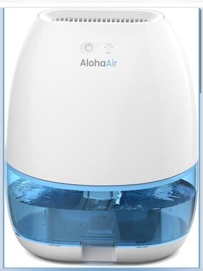 NIB Aloha Air Portable Dehumidifier,34 oz,Quiet,Auto Shut Off,Night Light Colors